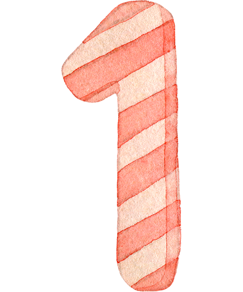 №556ピンク色のストライプ柄の数字のイラスト(1)