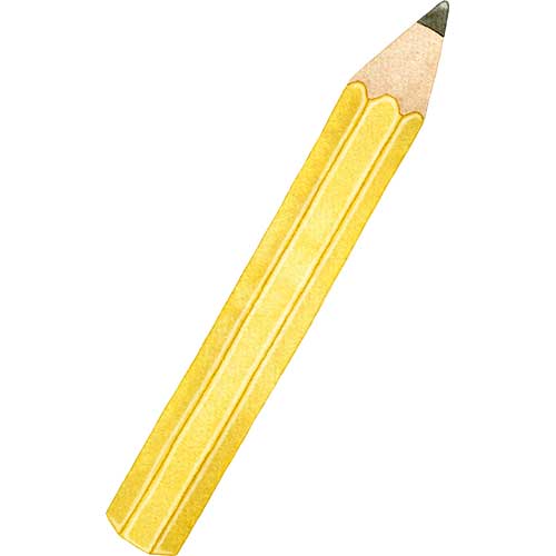 №651鉛筆(黄色)のイラスト