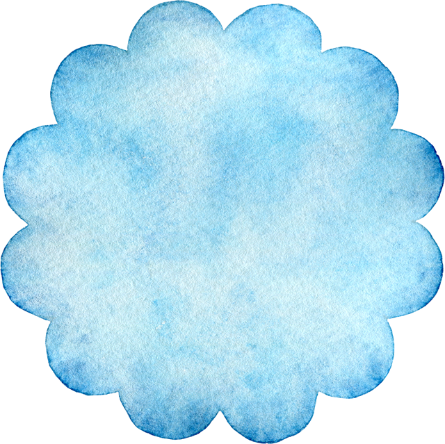 №708シンプルな花の形のミニフレーム(青)