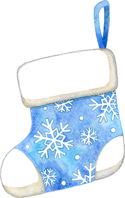 №594クリスマスの靴下のイラスト(雪の結晶柄)