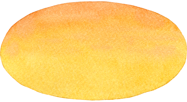 №560水彩手描きの楕円形グラデーションフレーム(オレンジ)