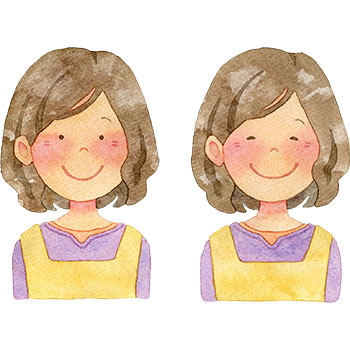 【2セット】笑顔の主婦のイラスト