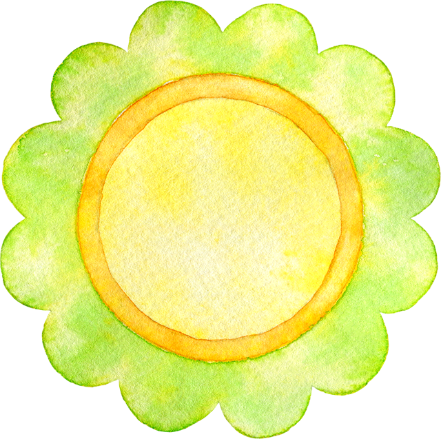 №709花の形のカラフルなミニフレーム(黄緑)