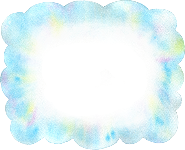 №470四角い形の雲のイラスト(フレーム)
