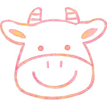 シンプルな牛の顔のイラスト