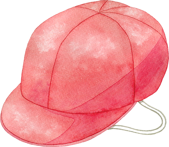 №523紅白帽子(赤側)のイラスト