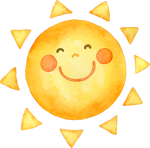 №471ニコニコ笑顔の太陽のイラスト
