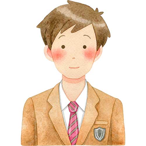 №629ブレザーを着た男子生徒(男子高校生、男子中学生)のイラスト