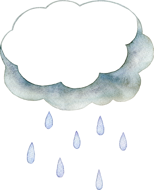 №490雨雲と雨のイラスト