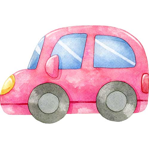 №704赤い色の自動車のイラスト