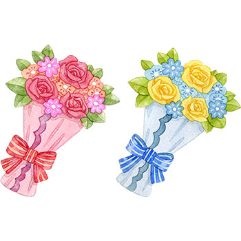 【2セット】花束のイラスト