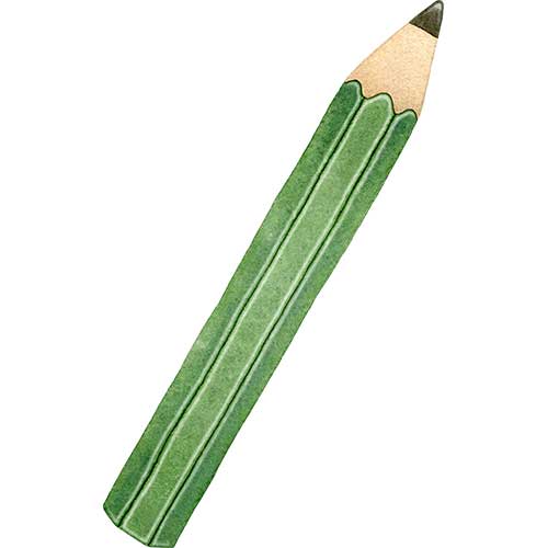 №650鉛筆(緑)のイラスト