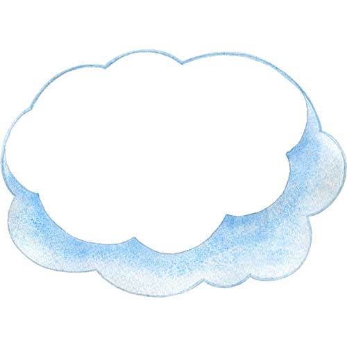 №483シンプルな雲のイラスト