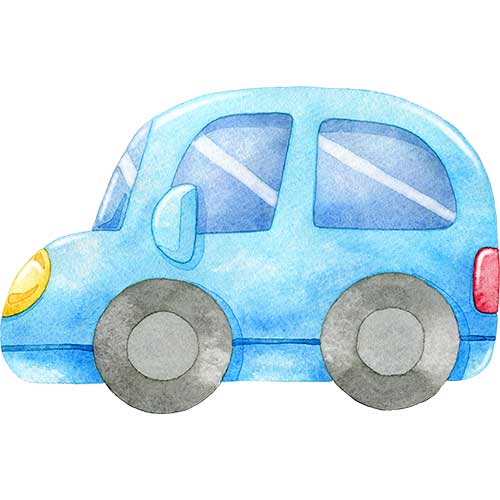 №703水色の自動車のイラスト