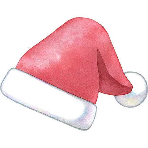 №584【クリスマス】サンタクロースの赤い帽子のイラスト