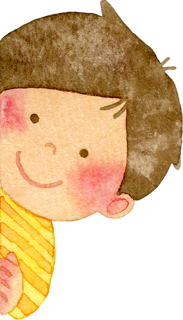 【3セット】ひょっこりと顔を出す子供たちのイラスト(黄色)