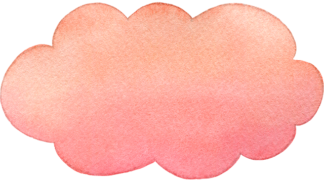 №561水彩手描きのもくもくグラデーションフレーム(ピンク)