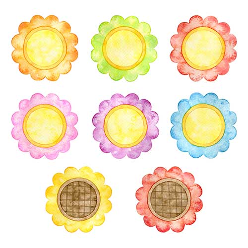 №709花の形のカラフルなミニフレーム