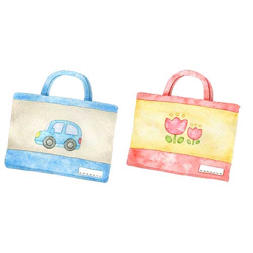 №707おけいこバッグのイラスト